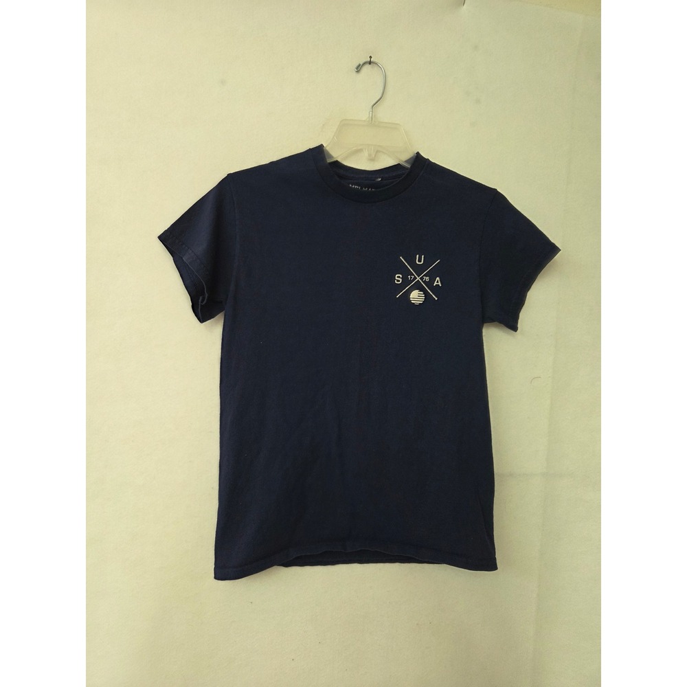 Melmarc Graphic T-Shirt Mens Small‎ Navy Blue USA 1776 Patriotic Short Sleeve